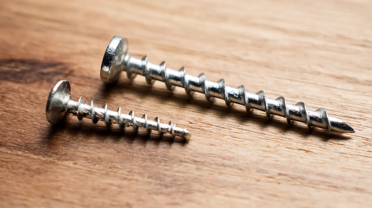 Standard 3/4 inch vs 3 inch strike plate screws side by side